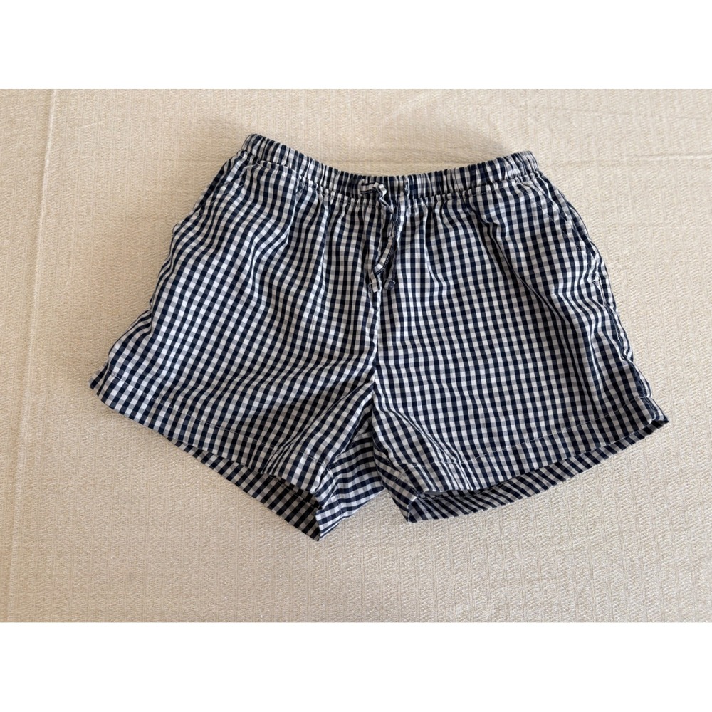 Abercrombie‎ Kids Gingham Shorts 7/8 Navy White Excellent Elastic Waist Check